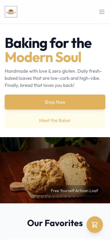 GFY Bakery Mobile View