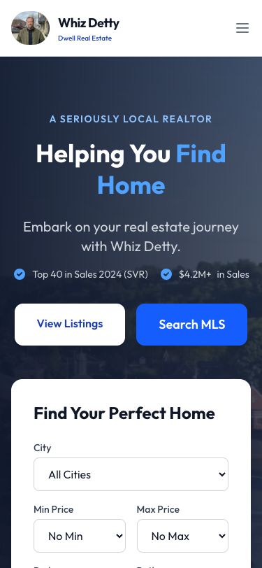 WhizDetty Mobile View